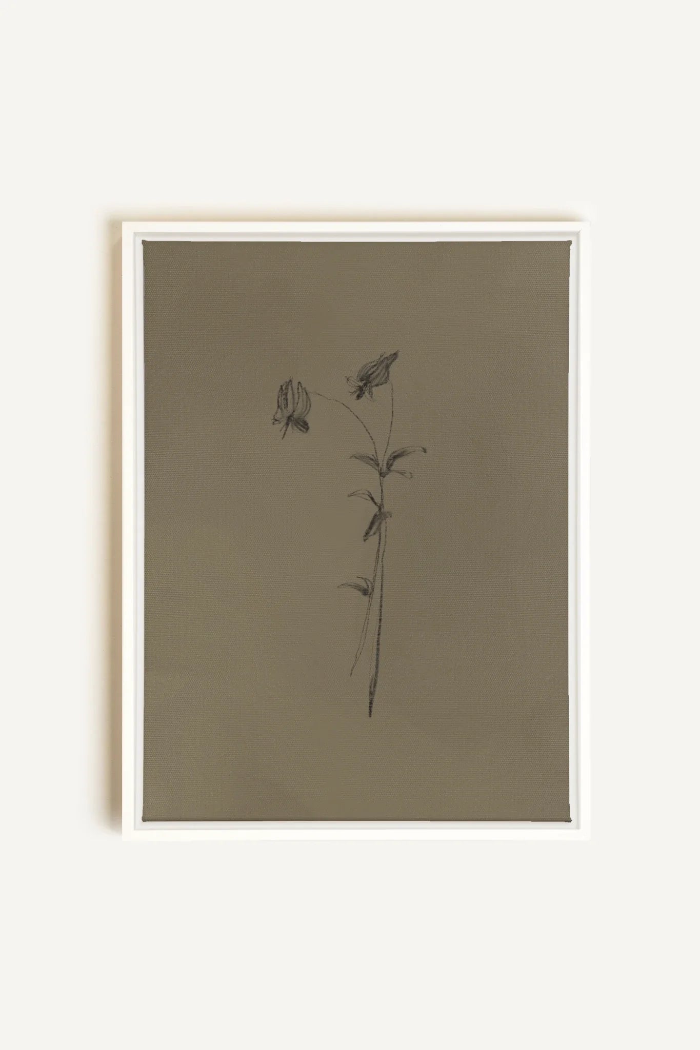 OLEKA CANVAS - BOUTON SAUVAGE, Oeuvre sur toile étirée, encadré Blanc