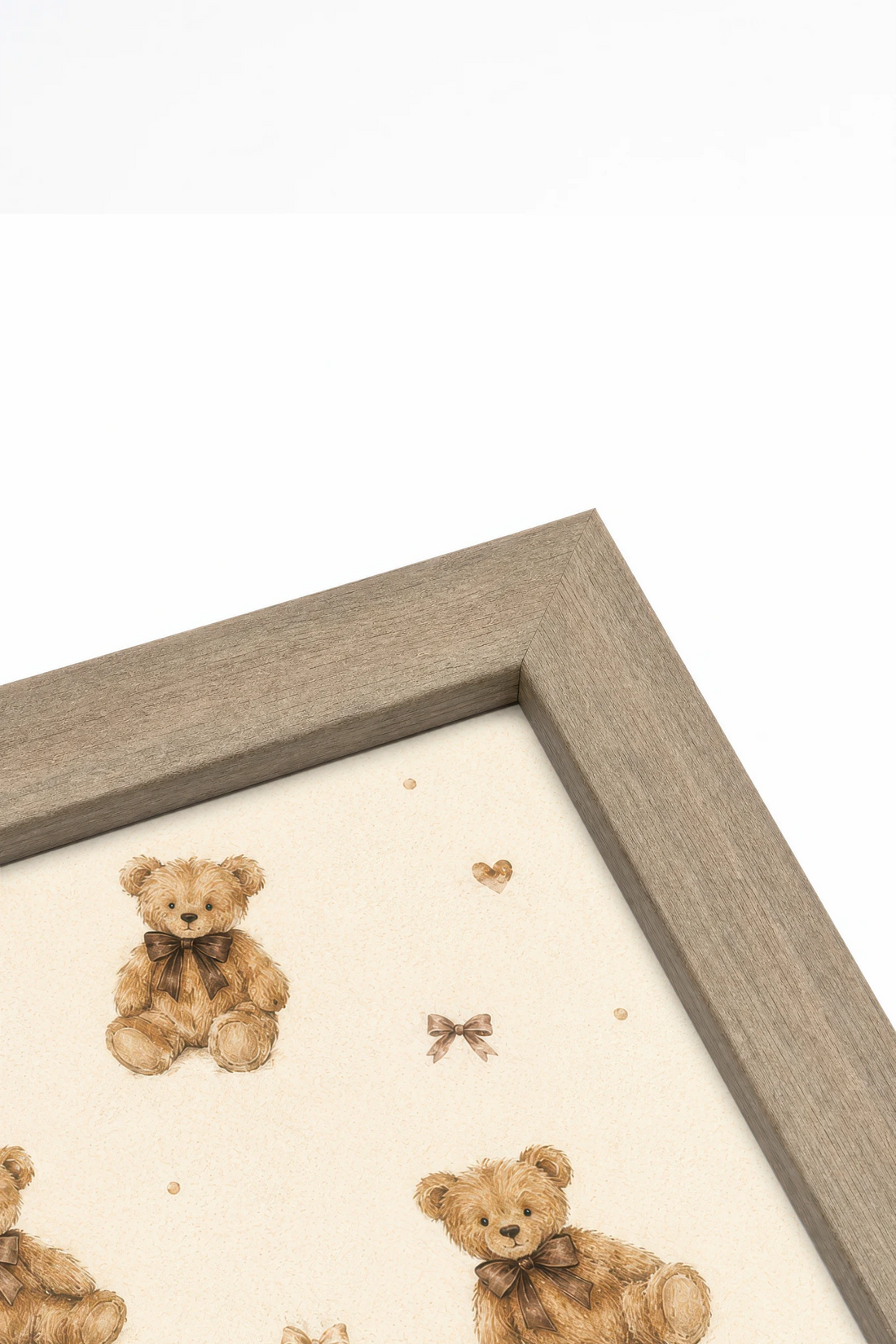 BOWTIE BEARS, Oeuvre sur toile rigide, encadré brun chêne