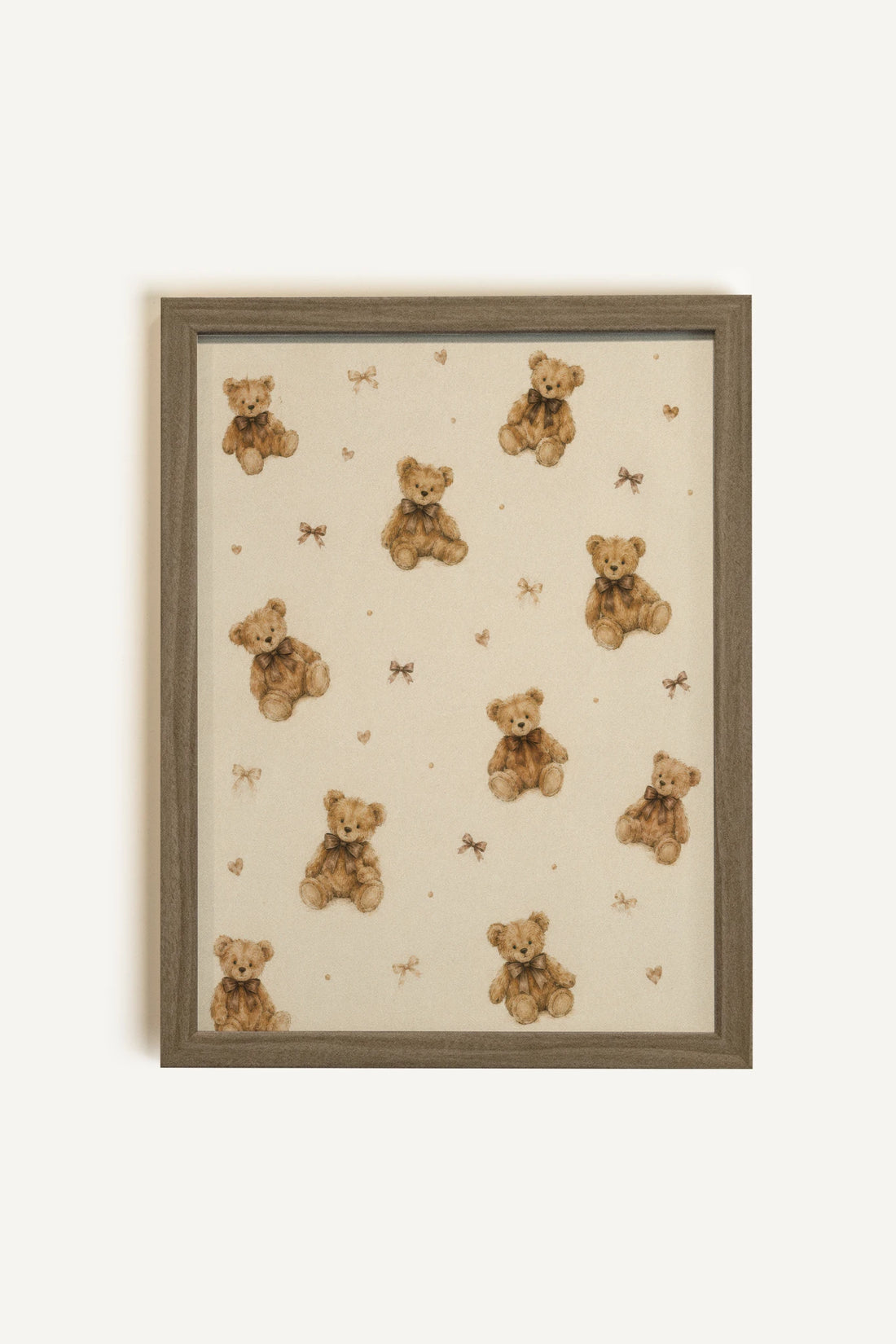 BOWTIE BEARS, Oeuvre sur toile rigide, encadré brun chêne