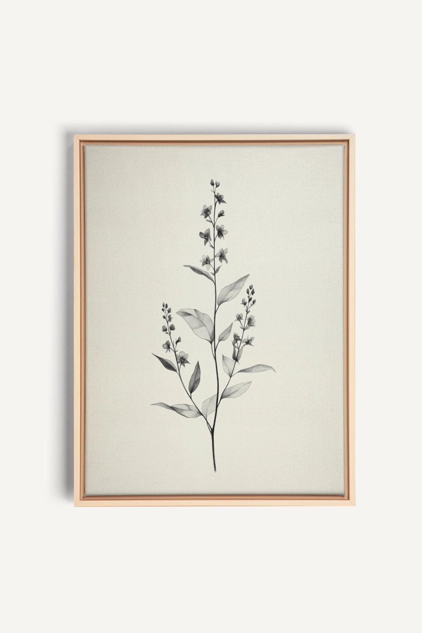 BRANCHE LÉGÈRE, Oeuvre sur toile étirée, encadré Naturel Clair