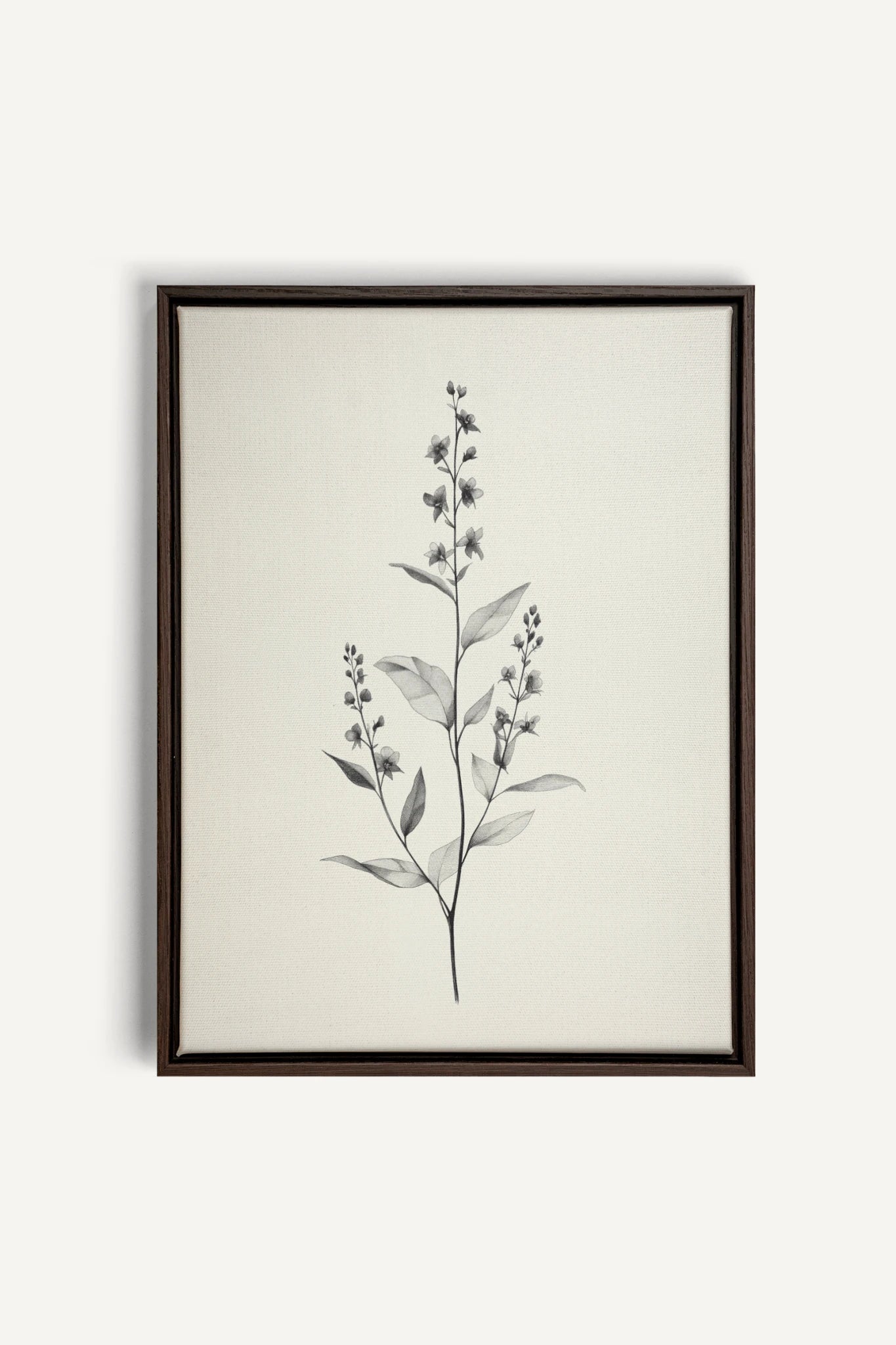 BRANCHE LÉGÈRE, Work on stretched canvas, framed Walnut Brown