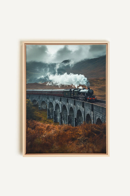 OLEKA CANVAS - BRIDGE OF MIST, Oeuvre sur toile étirée, encadré Naturel Clair