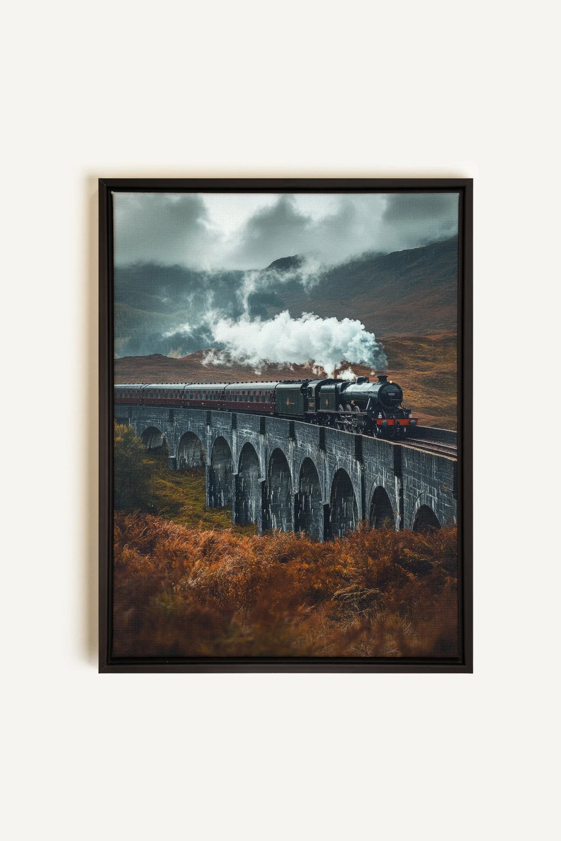 OLEKA CANVAS - BRIDGE OF MIST, Oeuvre sur toile étirée, encadré Noir
