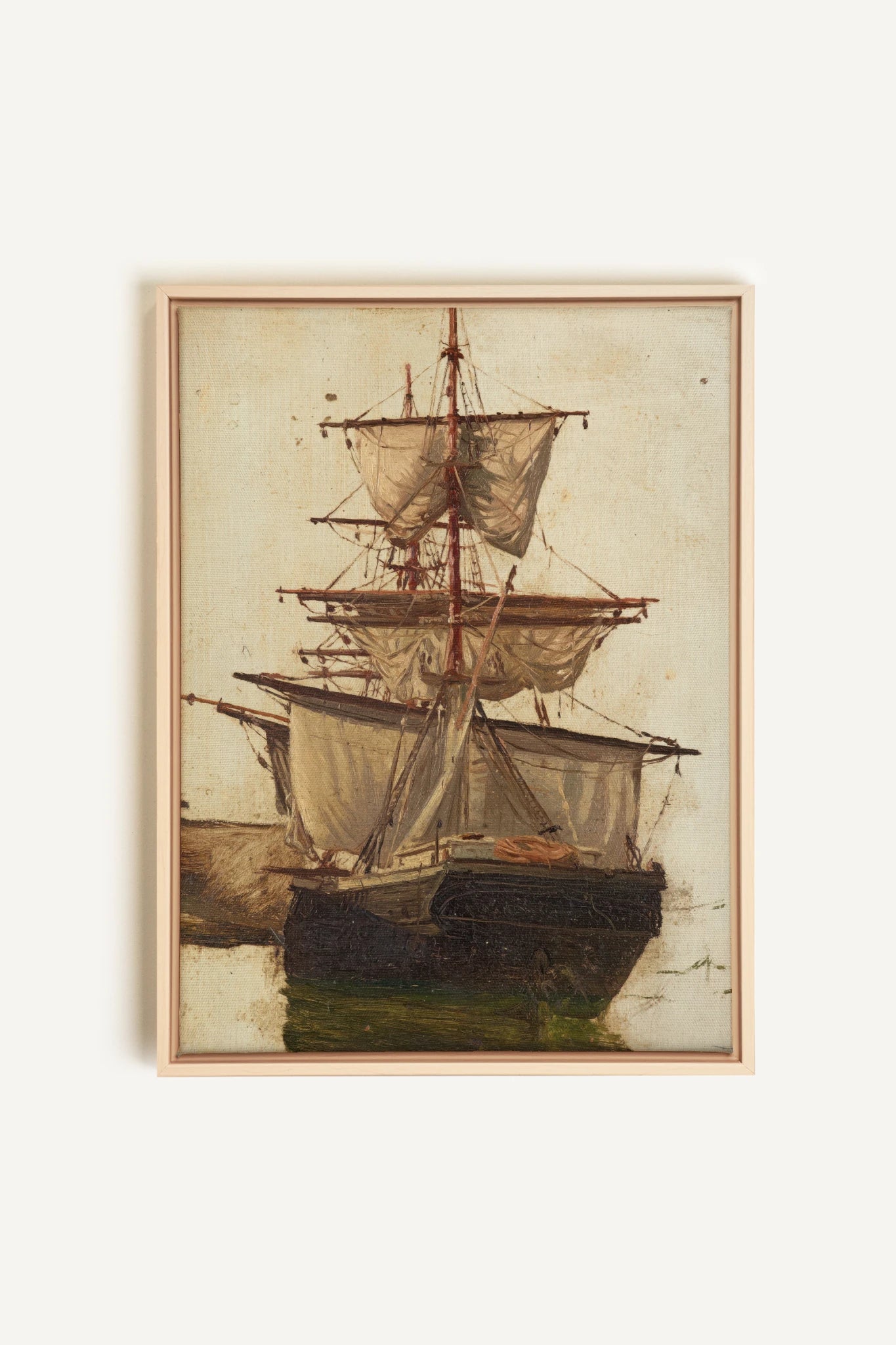 BRISE ANTIQUE, Oeuvre sur toile étirée, encadré Naturel Clair