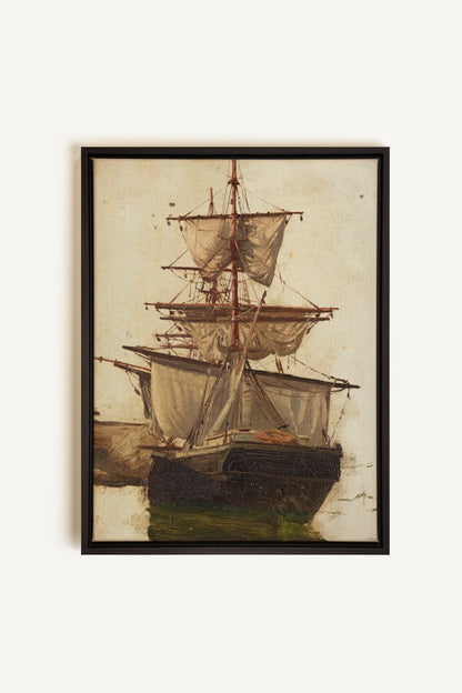 BRISE ANTIQUE, Oeuvre sur toile étirée, encadré Noir