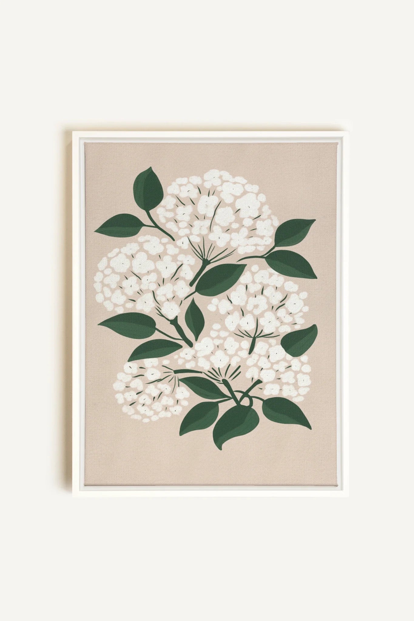 OLEKA CANVAS - BRISE DE FLEURS, Oeuvre sur toile étirée, encadré Blanc