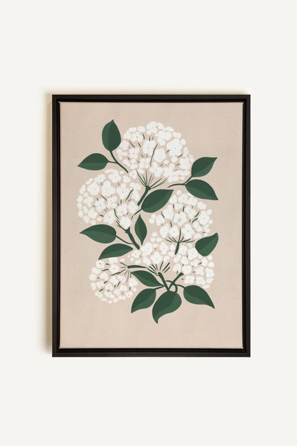 OLEKA CANVAS - BRISE DE FLEURS, Oeuvre sur toile étirée, encadré Noir