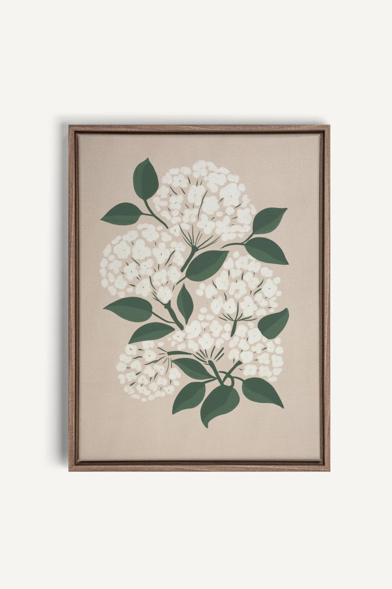 OLEKA CANVAS - BRISE DE FLEURS, Oeuvre sur toile étirée, encadré Brun Chêne