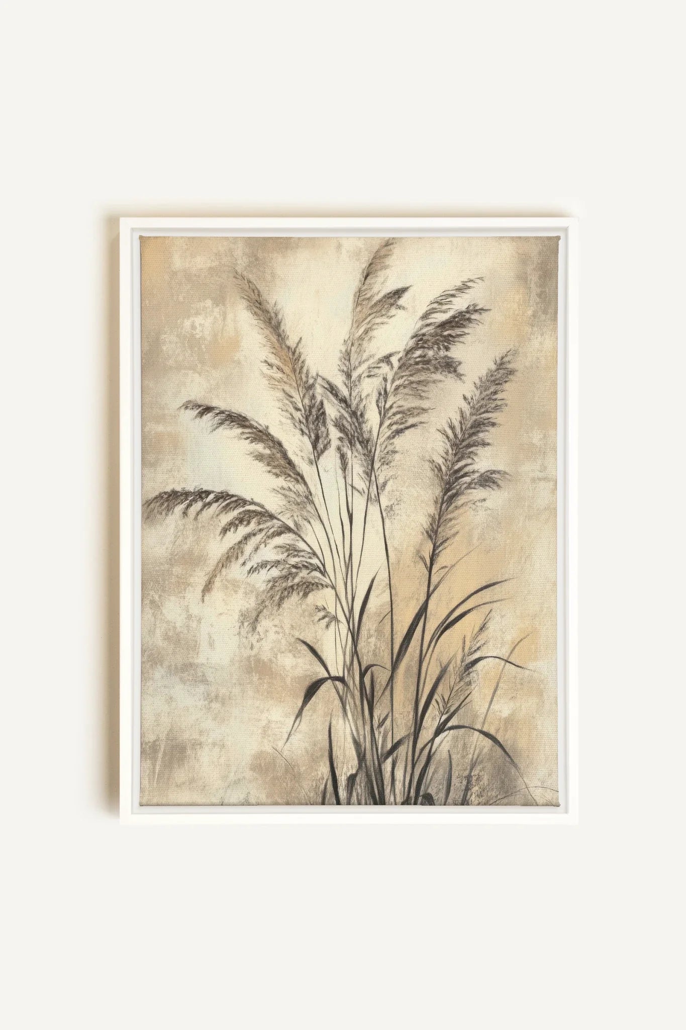 OLEKA CANVAS - BRISE SAUVAGE, Oeuvre sur toile étirée, encadré Blanc