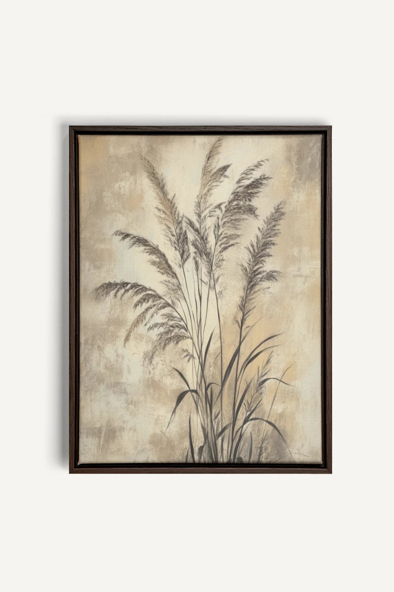 OLEKA CANVAS - BRISE SAUVAGE, Oeuvre sur toile étirée, encadré Brun Noyer