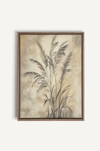 OLEKA CANVAS - BRISE SAUVAGE, Oeuvre sur toile étirée, encadré Brun Chêne