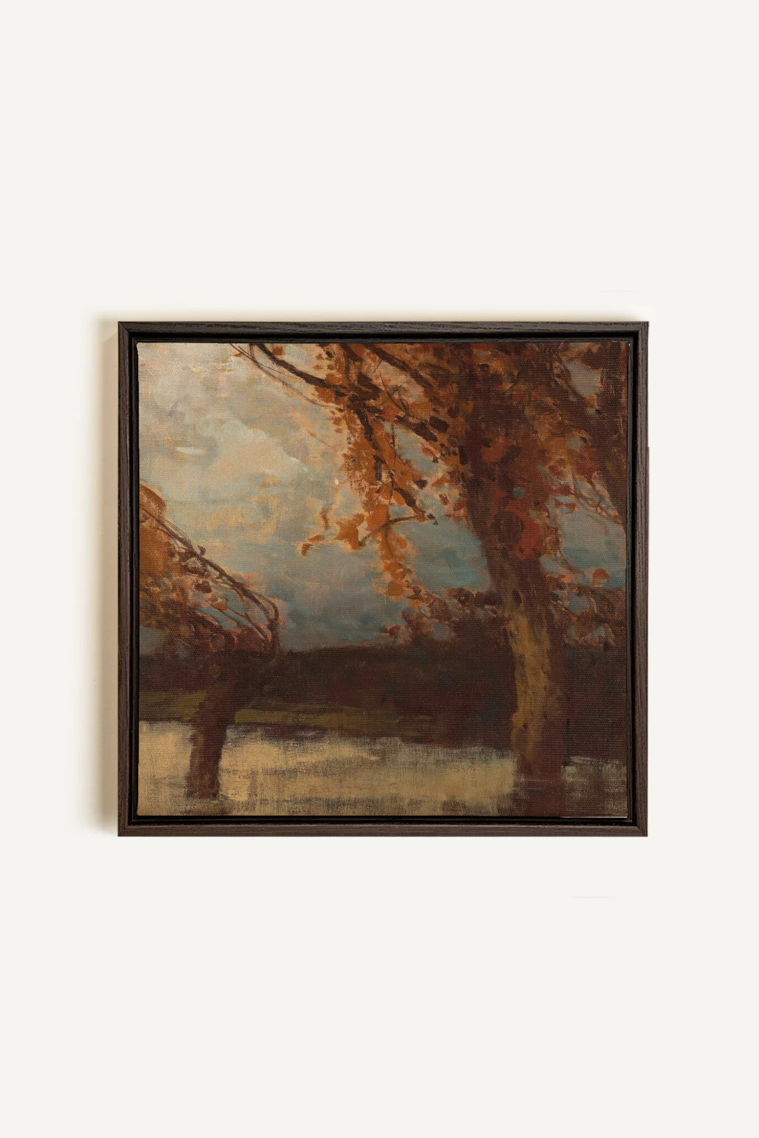 EQUINOX MIST, Oeuvre sur toile étirée, encadré Brun Noyer