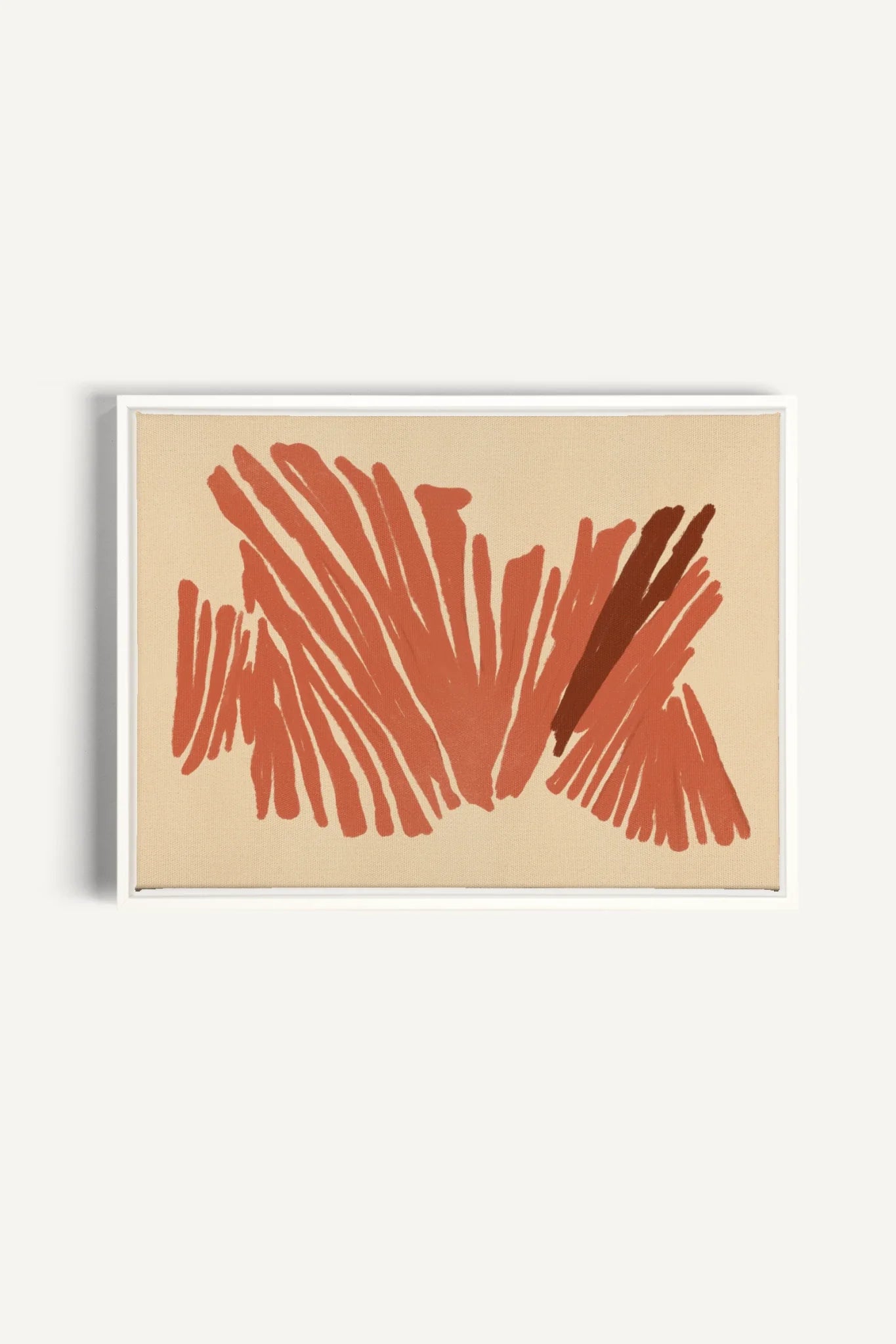 OLEKA CANVAS - BURNT ECHO, Oeuvre sur toile étirée, encadré Blanc