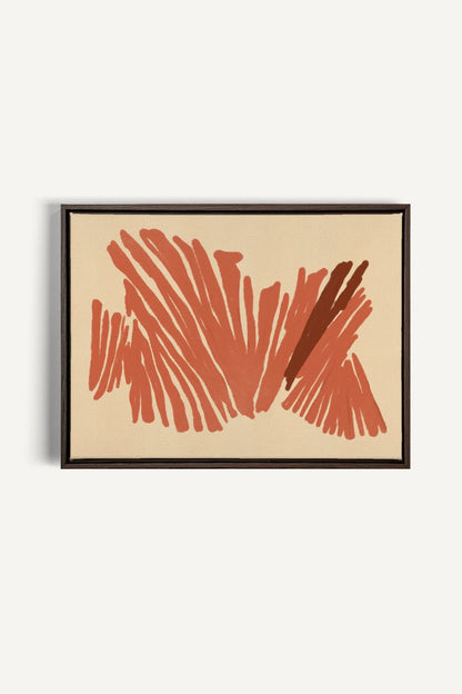 OLEKA CANVAS - BURNT ECHO, Oeuvre sur toile étirée, encadré Brun Noyer