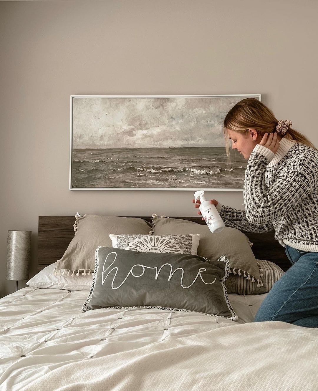 OLEKA CANVAS - SIGNATURE SEASCAPE, Oeuvre sur toile étirée, encadré Blanc