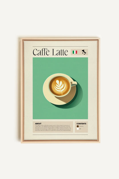 OLEKA CANVAS - CAFFÈ LATTE, Oeuvre sur toile étirée, encadré Naturel Clair