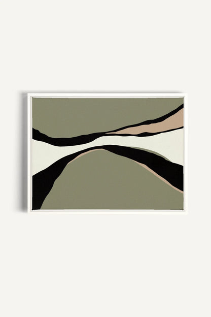 OLEKA CANVAS - CAMO MODERNE, Oeuvre sur toile étirée, encadré Blanc