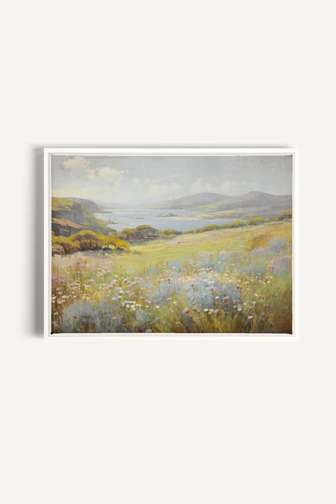 OLEKA CANVAS - Cascade retreat, Oeuvre sur toile étirée, encadré Blanc