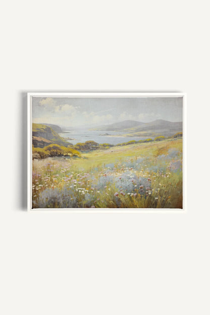 OLEKA CANVAS - Cascade retreat, Oeuvre sur toile étirée, encadré Blanc