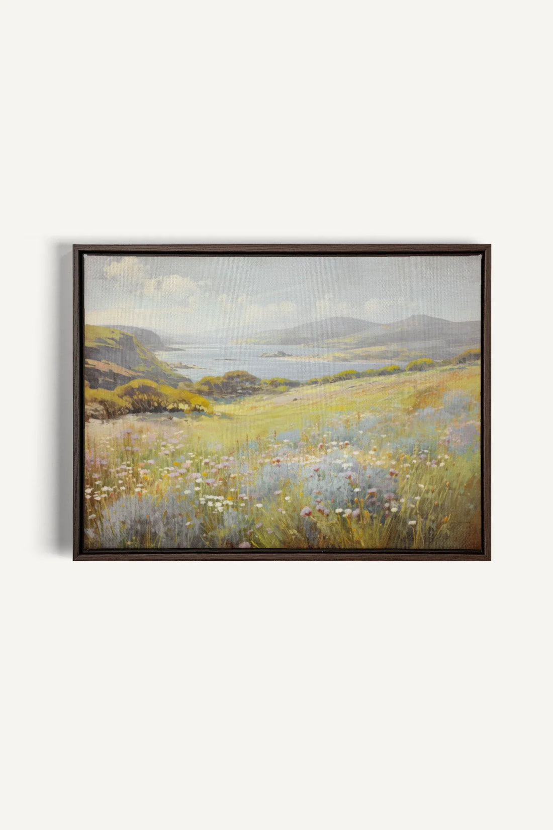 OLEKA CANVAS - Cascade retreat, Oeuvre sur toile étirée, encadré Brun Noyer