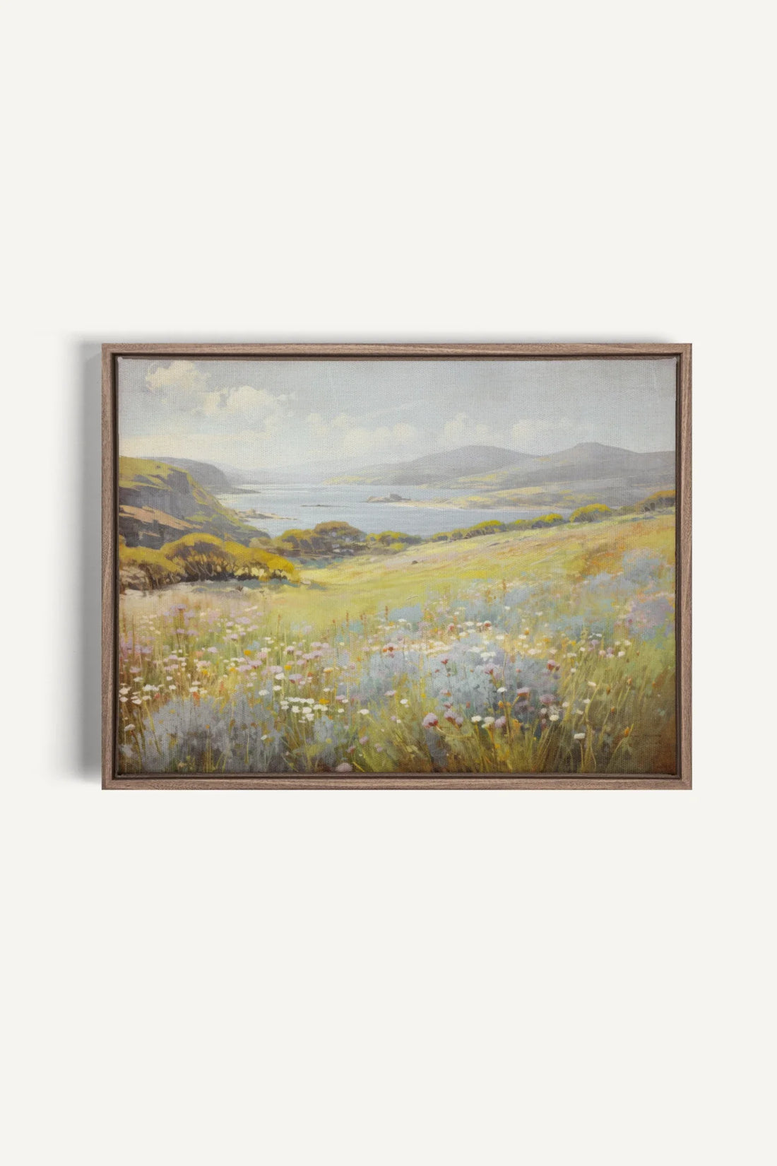 OLEKA CANVAS - Cascade retreat, Oeuvre sur toile étirée, encadré Brun Chêne