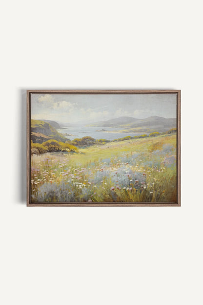 OLEKA CANVAS - Cascade retreat, Oeuvre sur toile étirée, encadré Brun Chêne