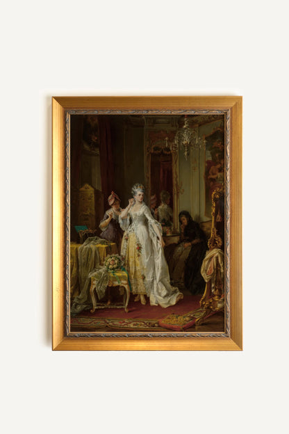 CHAMBRE ROYALE, Oeuvre sur toile rigide, encadré Vintage Or