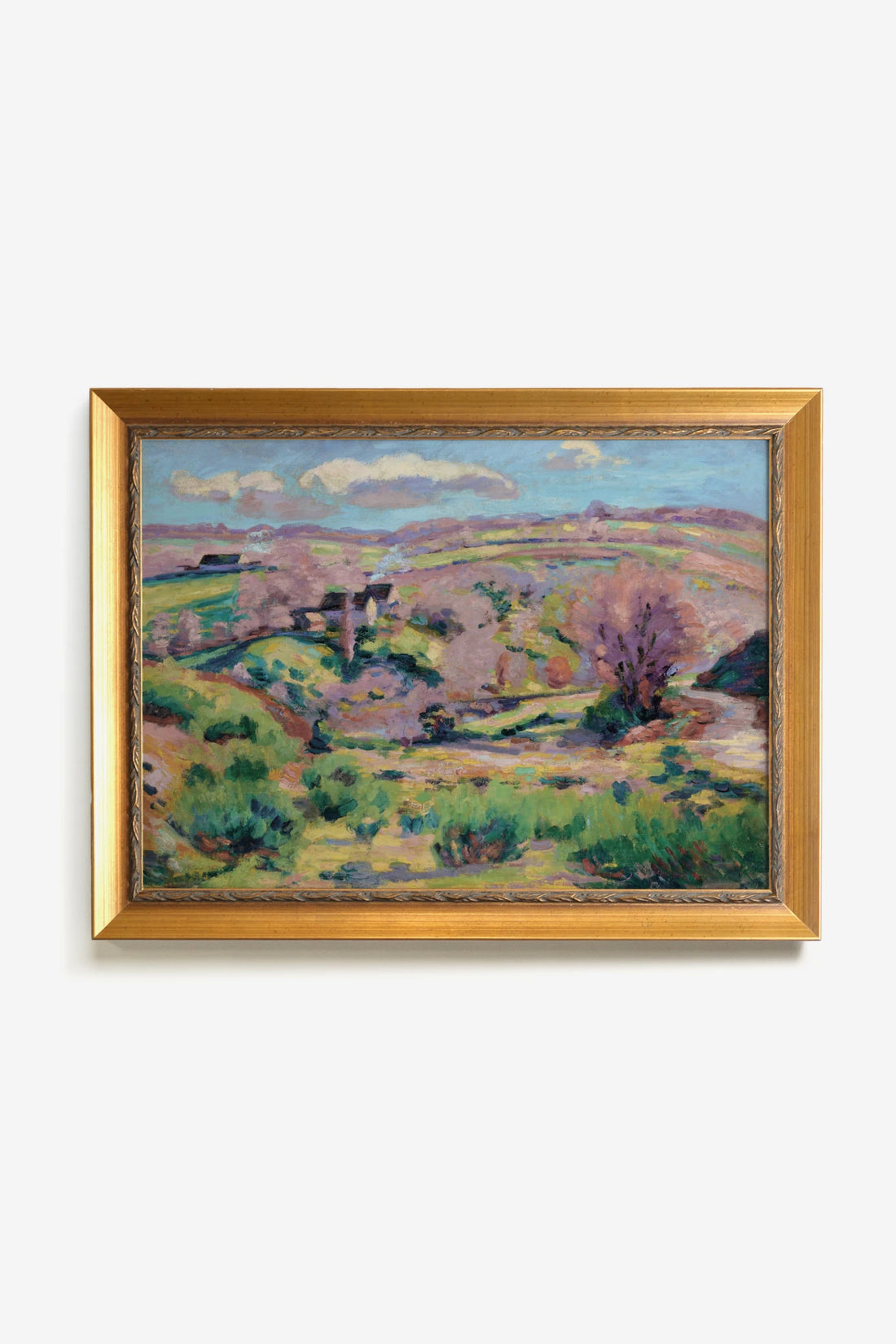 CHAMPS DE RÊVE, Oeuvre sur toile rigide, encadré Vintage Or