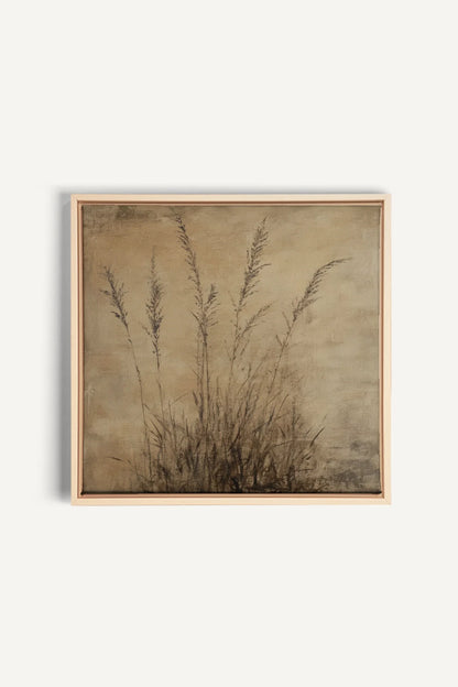 OLEKA CANVAS - CHAMPS OUBLIÉS, Oeuvre sur toile étirée, encadré Naturel Clair