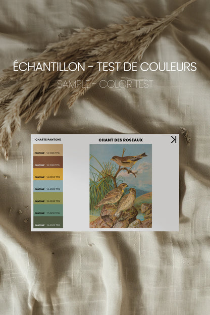 CHANT DES ROSEAUX, Artwork on rigid canvas, framed in Vintage Bronze