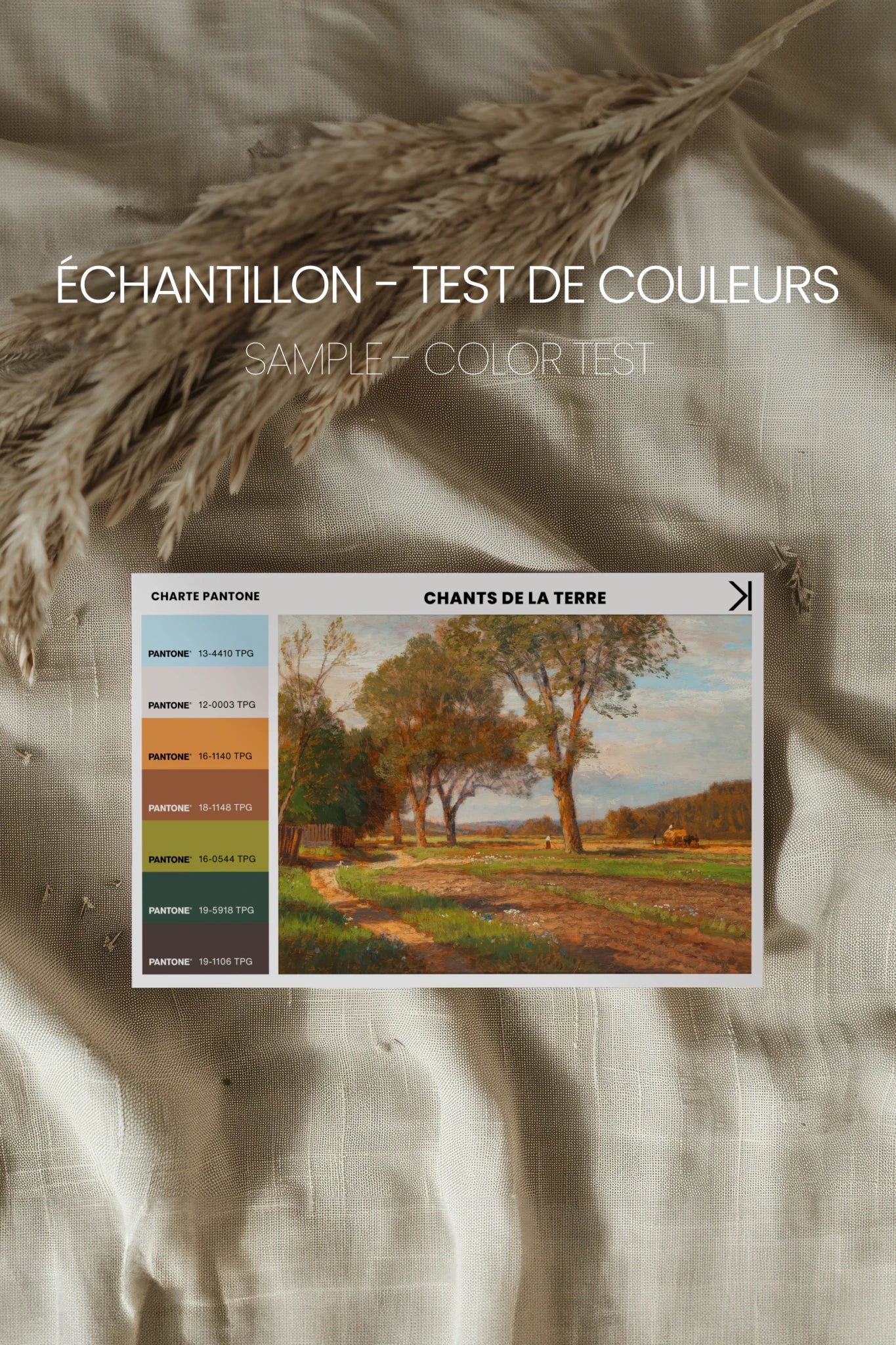 CHANTS DE LA TERRE, Artwork on rigid canvas, framed in Vintage Gold