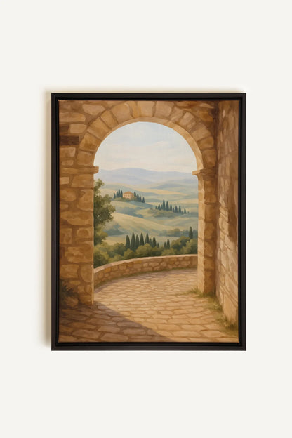 OLEKA CANVAS - CHEMIN DORÉ, Oeuvre sur toile étirée, encadré Noir