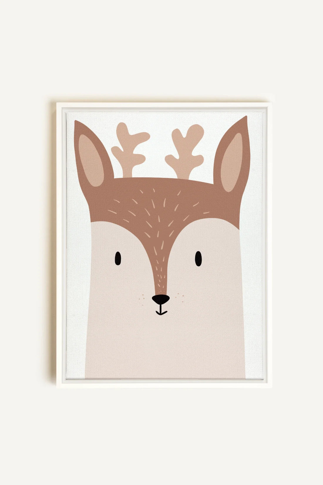 OLEKA CANVAS - CHEVREUIL, Oeuvre sur toile étirée, encadré Blanc