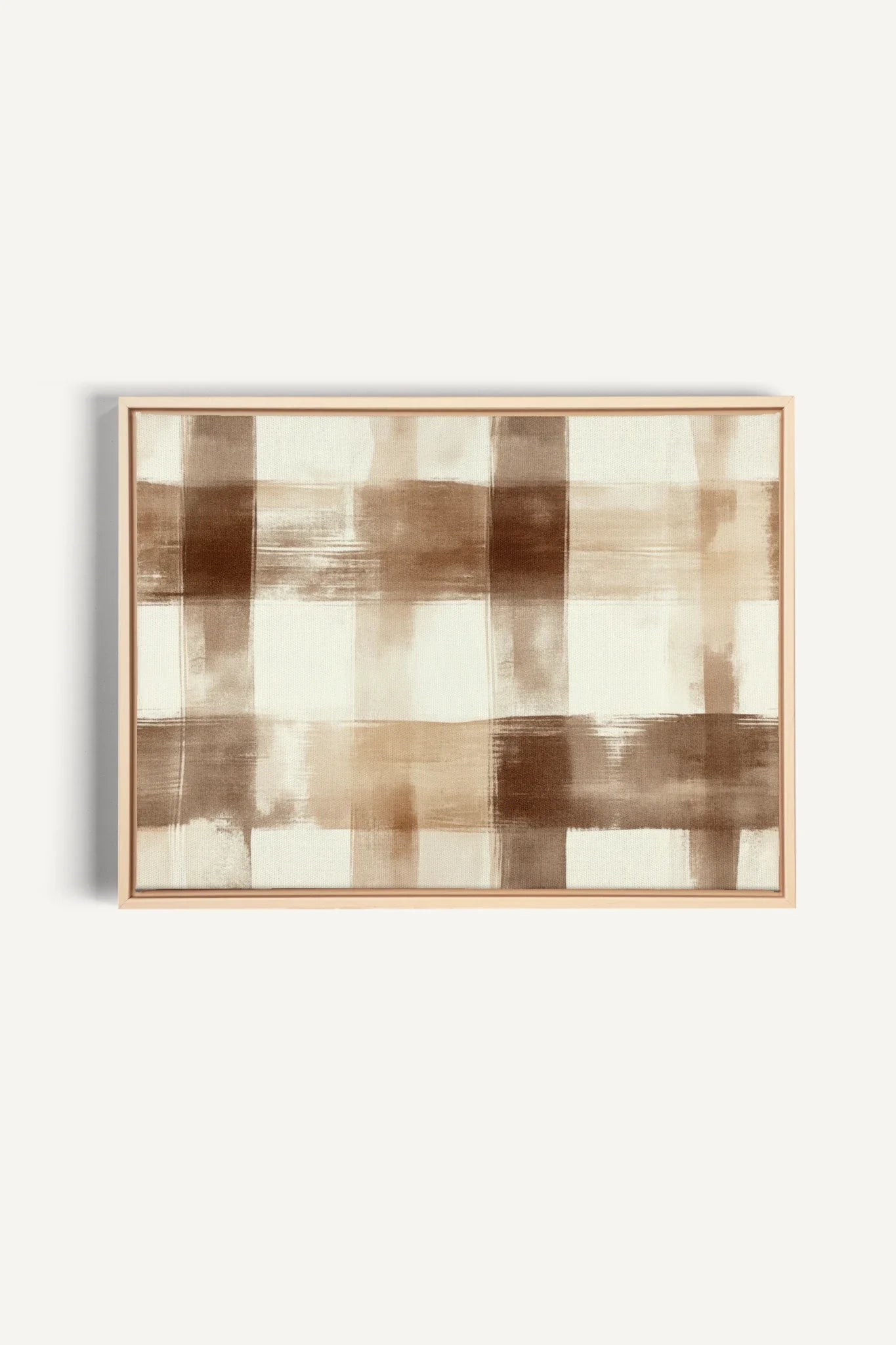 OLEKA CANVAS - CHIC PLAID, Oeuvre sur toile étirée, encadré Naturel Clair
