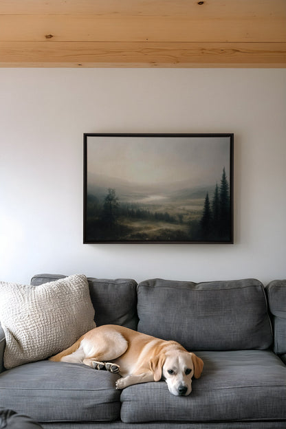 OLEKA CANVAS - GLOW OF SILENCE, Oeuvre sur toile étirée, encadré Noir