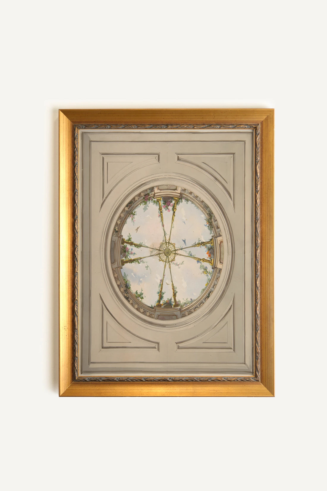 CIEL DE PALAIS, Artwork on rigid canvas, framed in Vintage Gold