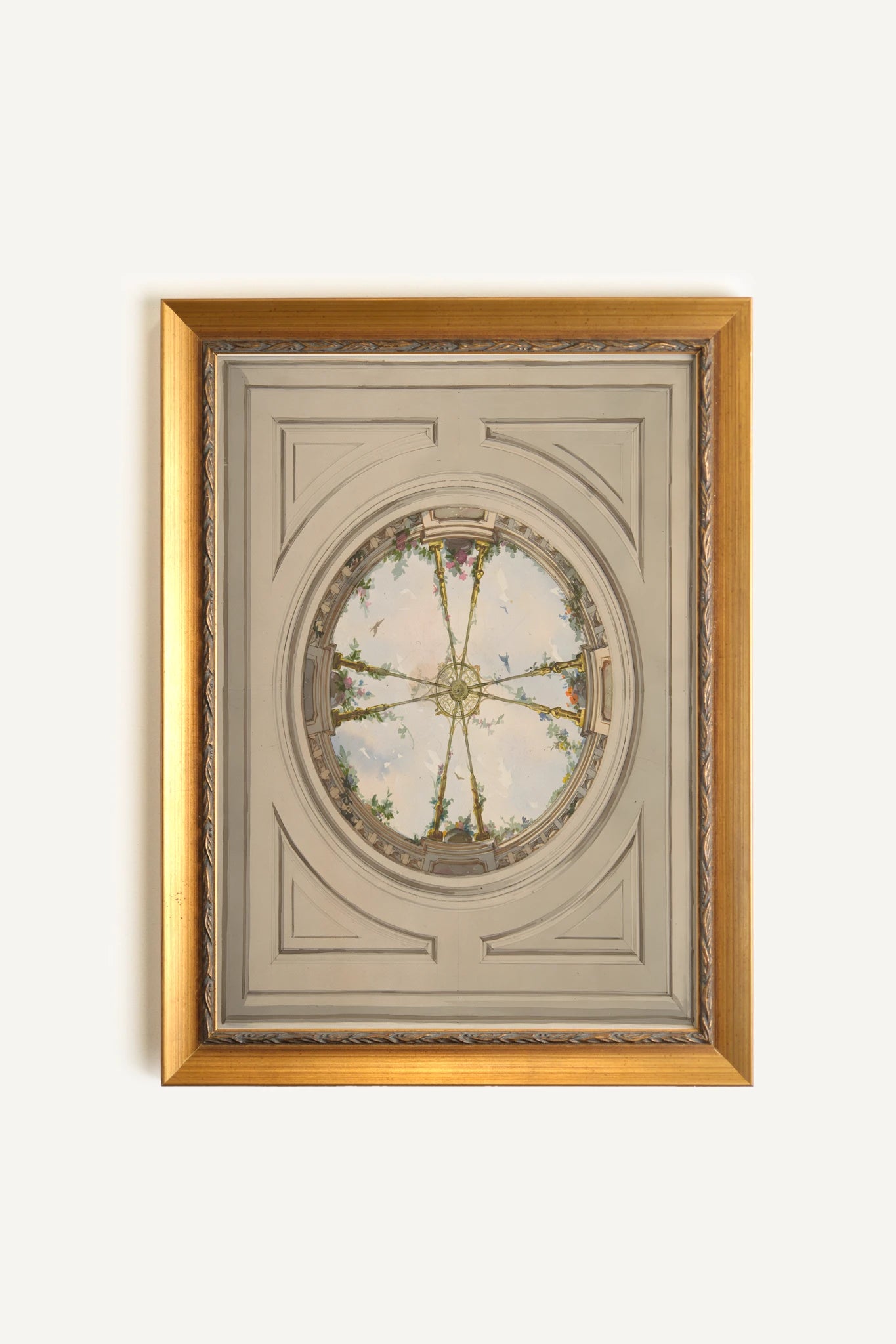 CIEL DE PALAIS, Artwork on rigid canvas, framed in Vintage Gold
