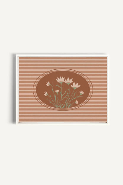 OLEKA CANVAS - CINNAMON FIELDS, Oeuvre sur toile étirée, encadré Blanc