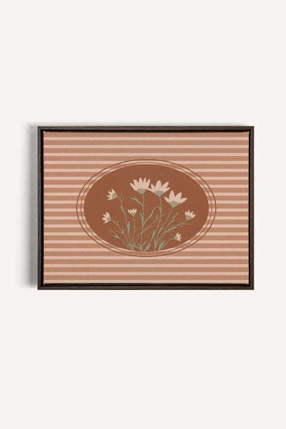 OLEKA CANVAS - CINNAMON FIELDS, Oeuvre sur toile étirée, encadré Brun Noyer