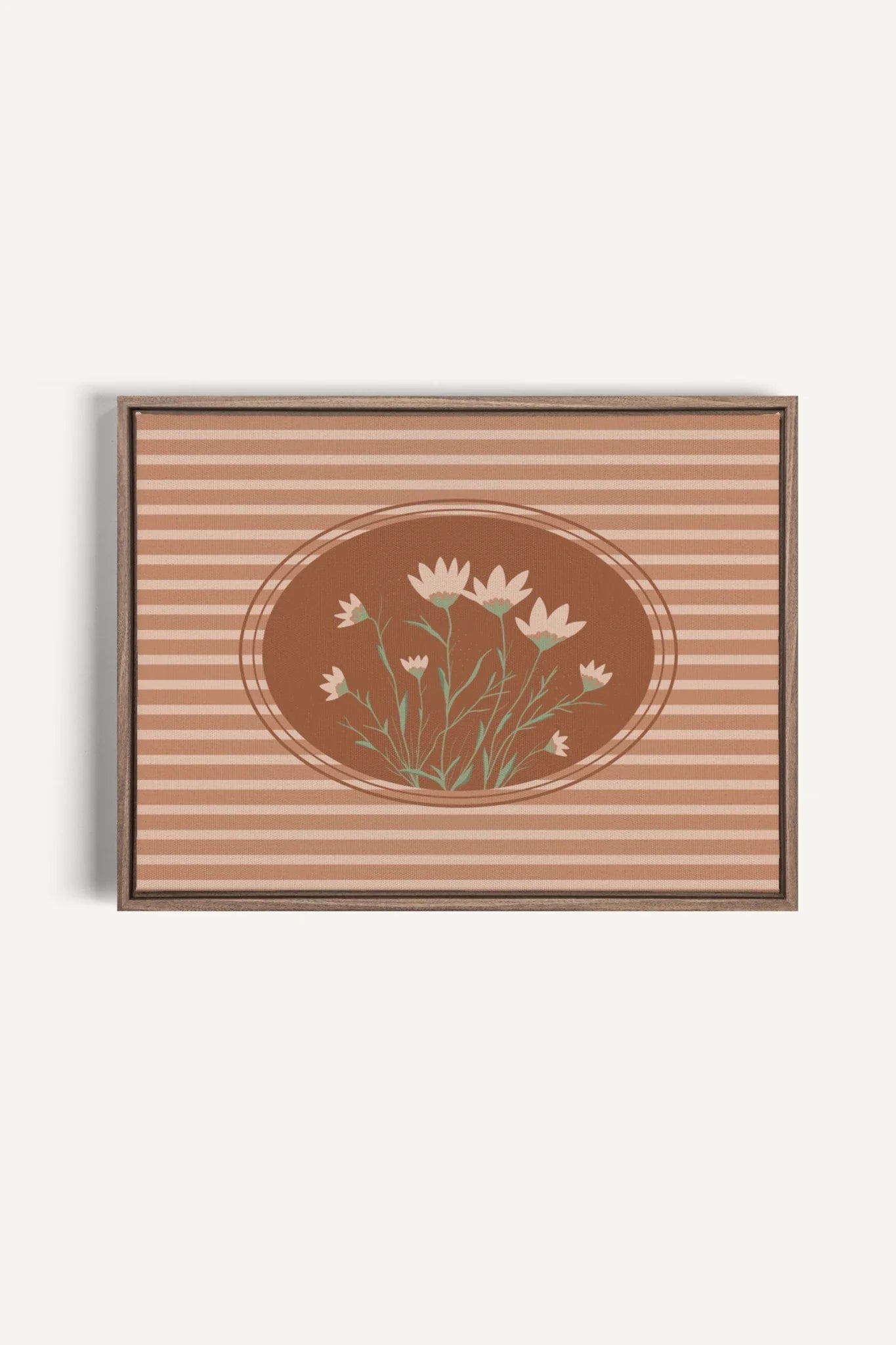 OLEKA CANVAS - CINNAMON FIELDS, Oeuvre sur toile étirée, encadré Brun Chêne