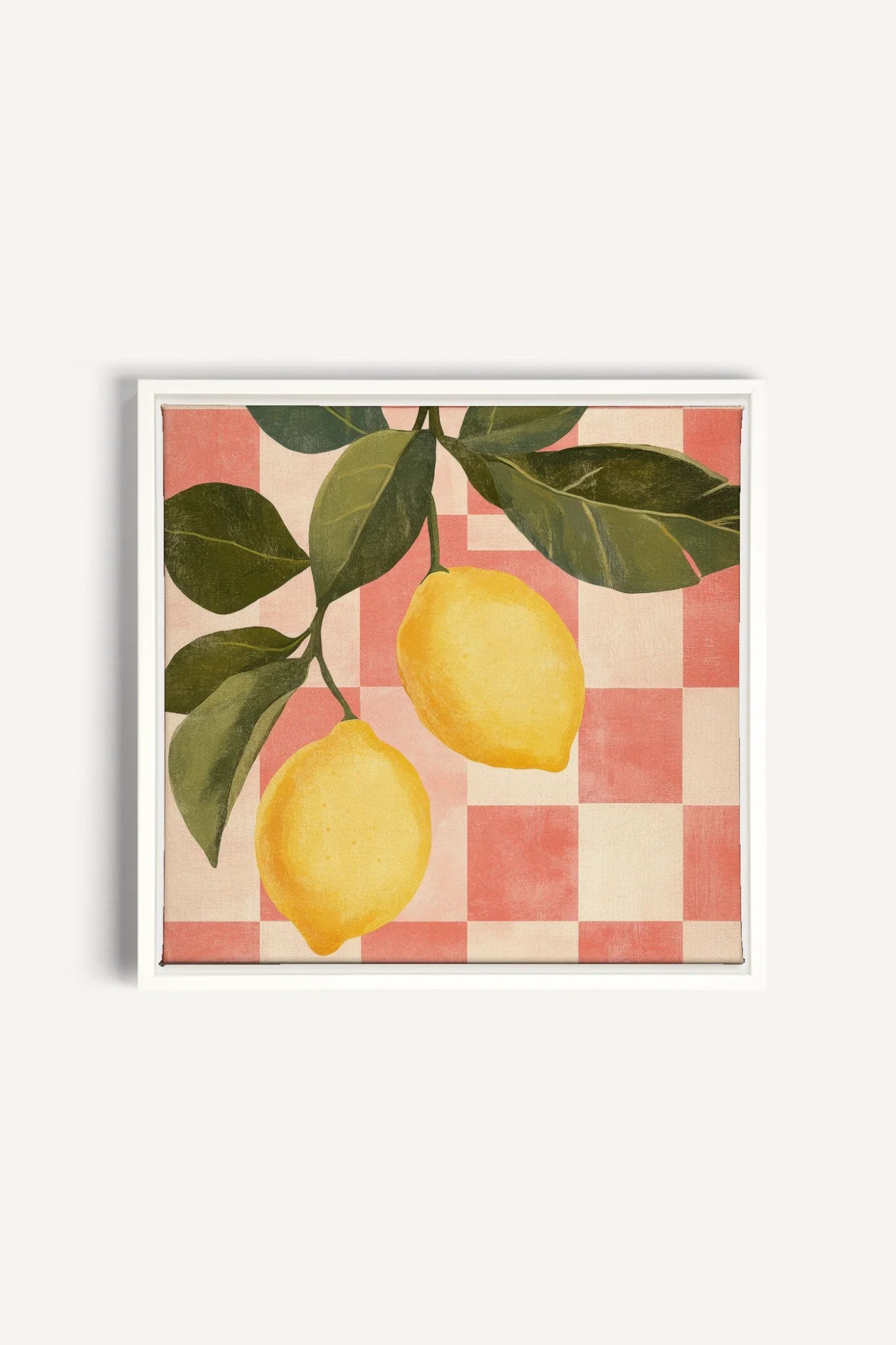 OLEKA CANVAS - CITRONNADE VINTAGE, Oeuvre sur toile étirée, encadré Blanc