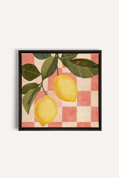 OLEKA CANVAS - CITRONNADE VINTAGE, Oeuvre sur toile étirée, encadré Noir