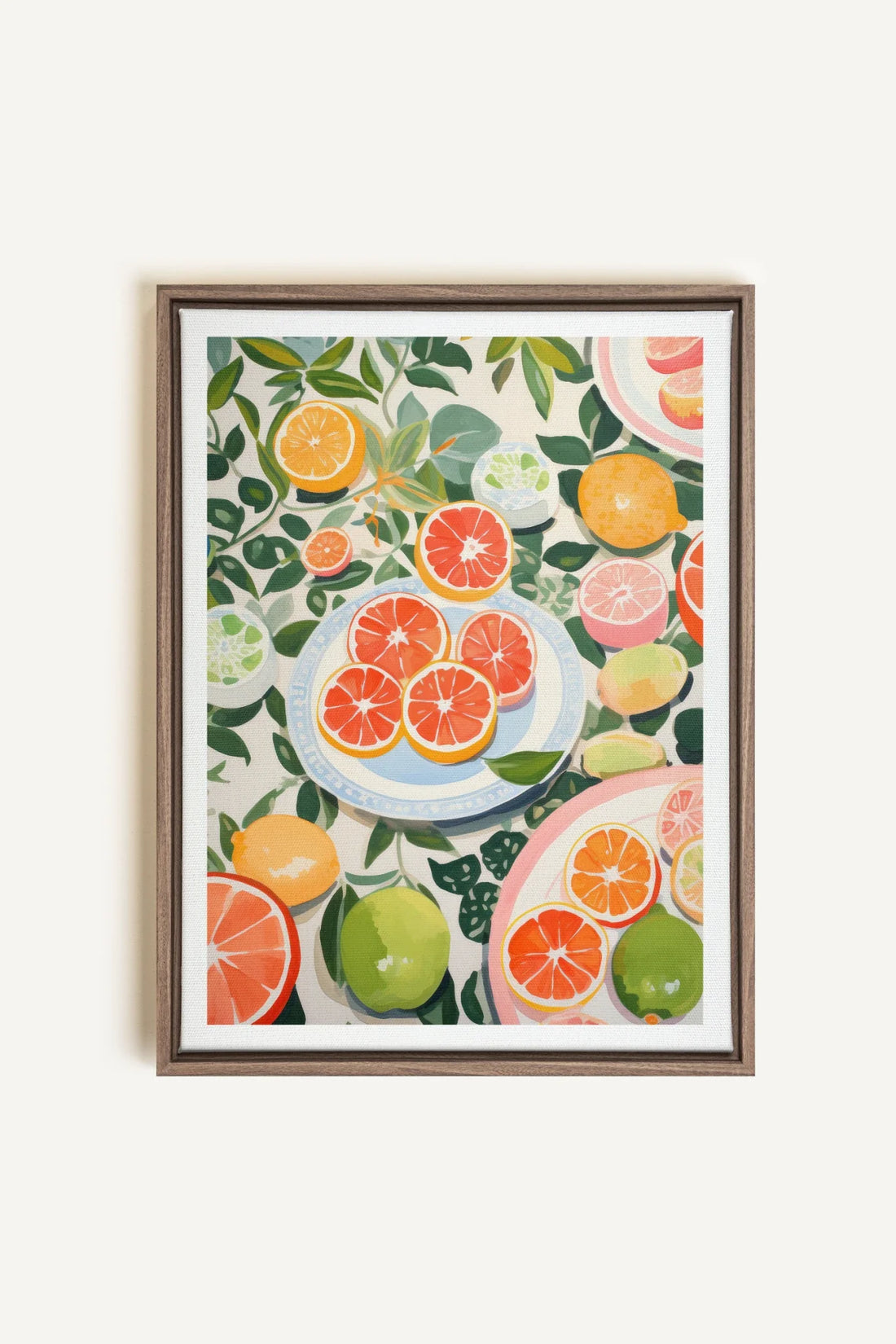 OLEKA CANVAS - CITRUS DELIGHT, Oeuvre sur toile étirée, encadré Brun Chêne