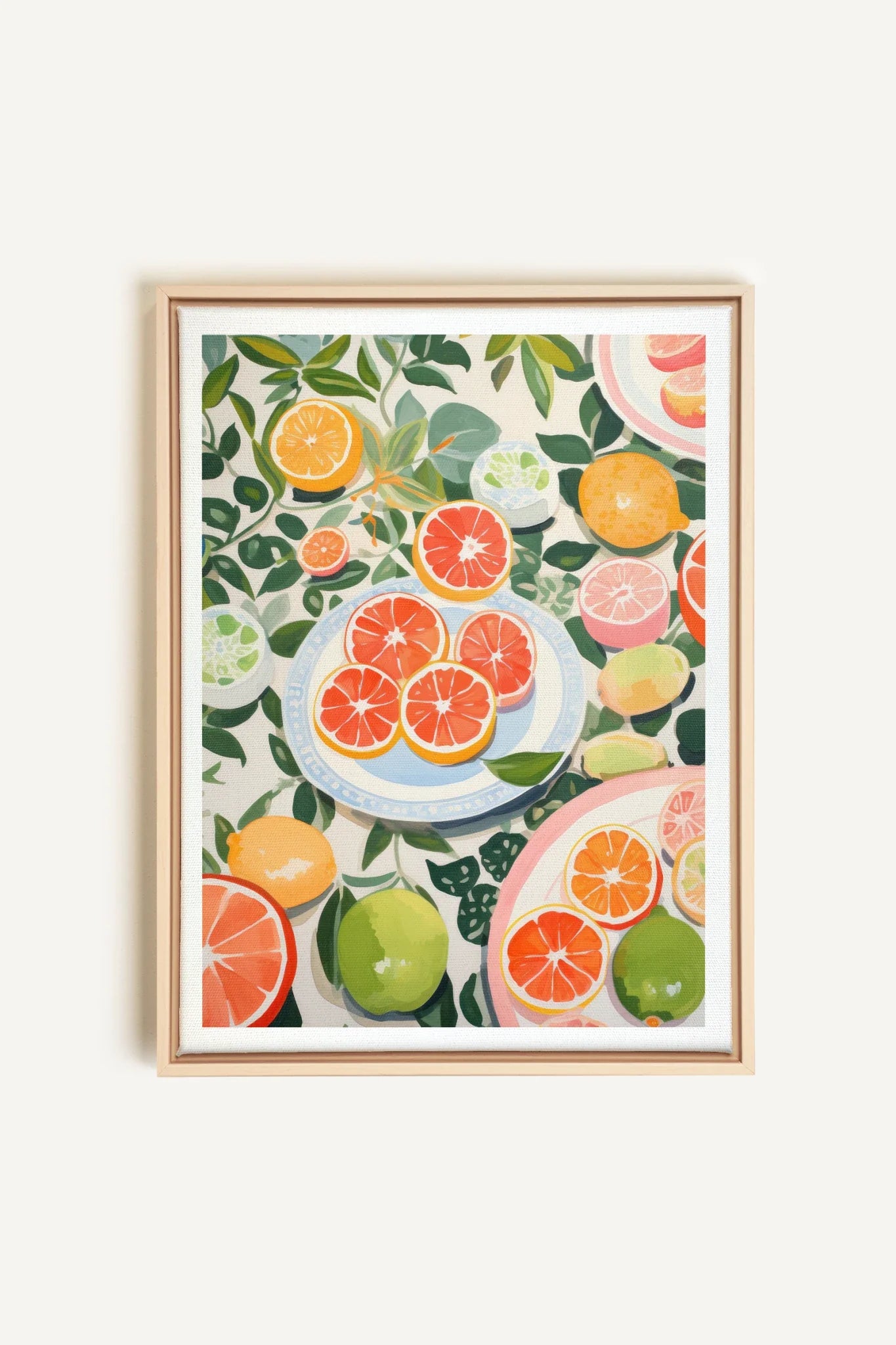 OLEKA CANVAS - CITRUS DELIGHT, Oeuvre sur toile étirée, encadré Naturel Clair