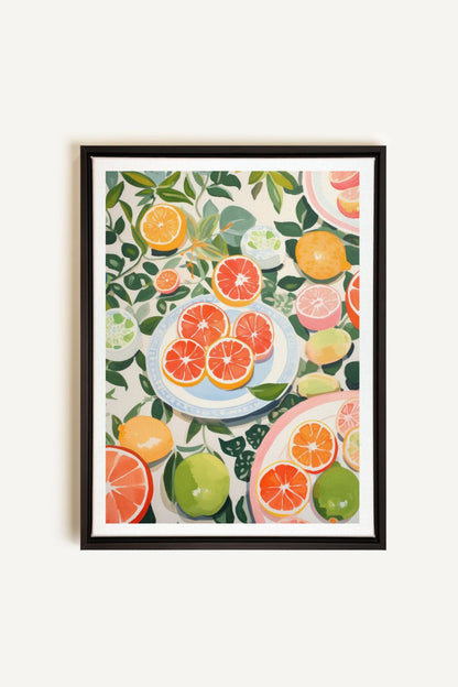 OLEKA CANVAS - CITRUS DELIGHT, Oeuvre sur toile étirée, encadré Noir