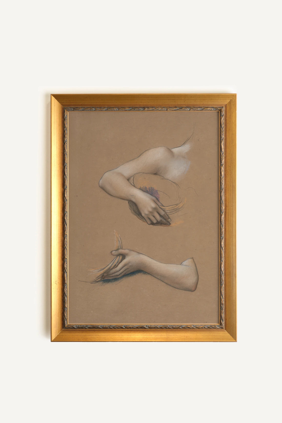 CLASSICAL SKETCH, Oeuvre sur toile étirée, encadré Vintage Or