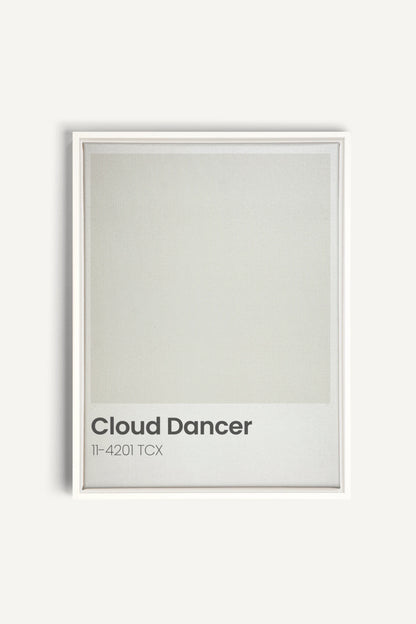 CLOUD DANCER, Oeuvre sur toile étirée, encadré Blanc