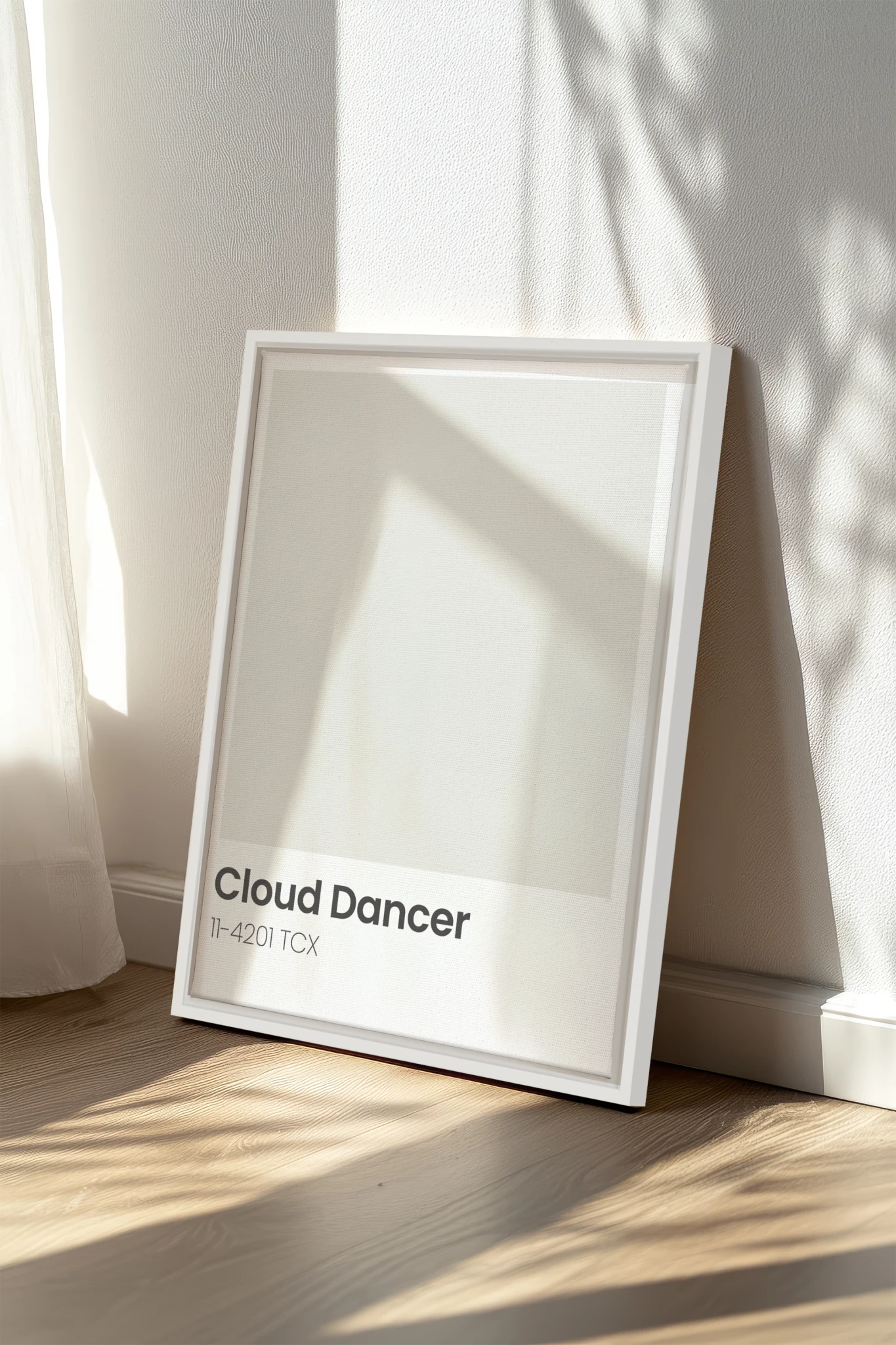 CLOUD DANCER, Oeuvre sur toile étirée, encadré Blanc