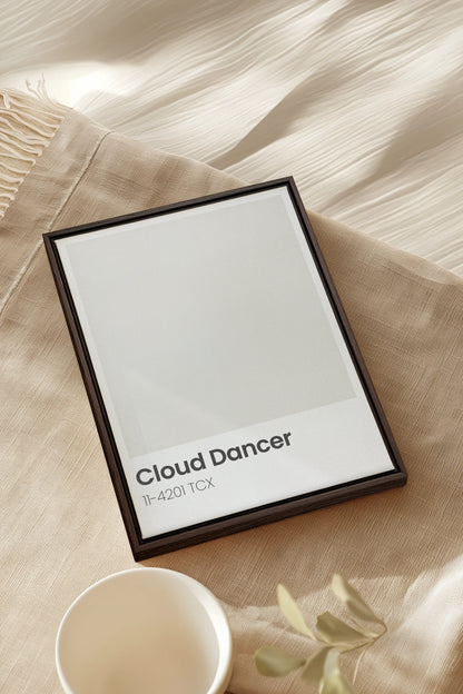 CLOUD DANCER, Oeuvre sur toile étirée, encadré Brun Noyer