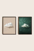 OLEKA CANVAS - CLOUD SET, 2 Oeuvres sur toile étirée, encadré Brun Noyer